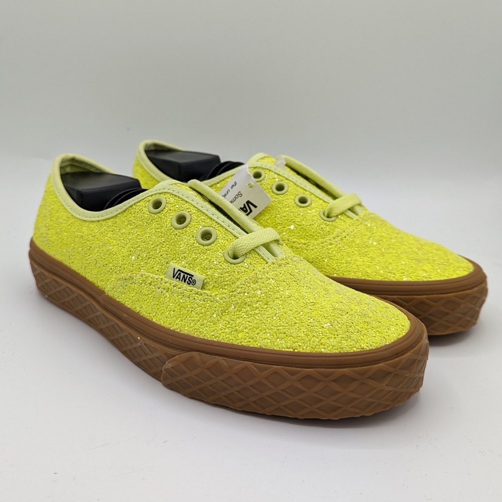 NEW Womens Vans Authentic Ice Cream Glitter Yellow Gum Bottom Sneaker Shoes